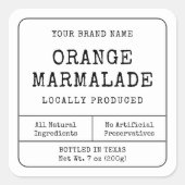 ヴィンテージ素朴手作り保存JARスクエアラベル スクエアシール (正面)