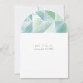 ヴィンテージ素朴抽象芸術ブルーとミント結婚ズ 招待状 (正面)