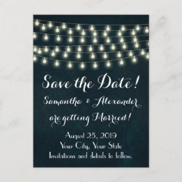 ヴィンテージ素朴文字列ライト日付の保存 案内ポストカード