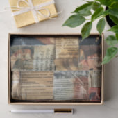 ヴィンテージ素朴新聞パッチワークコラージュ(11) 薄葉紙 (ギフト)