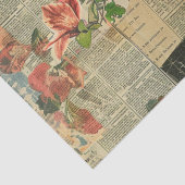 ヴィンテージ素朴新聞パッチワークコラージュ(2) 薄葉紙 (詳細)