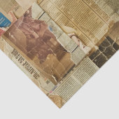 ヴィンテージ素朴新聞パッチワークコラージュ(6) 薄葉紙 (詳細)