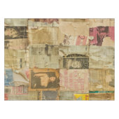 ヴィンテージ素朴新聞パッチワークコラージュ(7) テーブルクロス (正面(横))