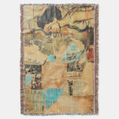 ヴィンテージ素朴新聞パッチワークコラージュ(8) スローブランケット (正面縦)