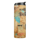 ヴィンテージ素朴新聞パッチワークコラージュ(8) タンブラー (回転左)