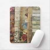 ヴィンテージ素朴新聞パッチワークコラージュ(9) マウスパッド (マウス)