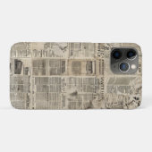 ヴィンテージ素朴新聞社パッチワークコラージュ(1) Case-Mate iPhoneケース (裏面(横))