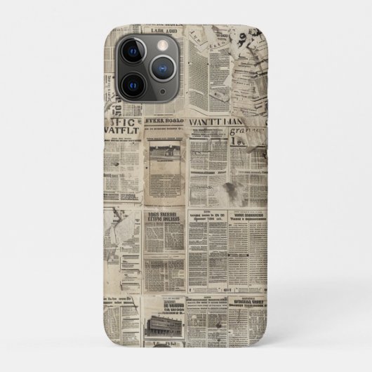 ヴィンテージ素朴新聞社パッチワークコラージュ(1) Case-Mate iPhoneケース (裏)