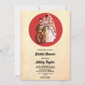 ヴィンテージ素朴新郎新婦50sレトロブライダルシャワー 招待状 (正面)