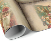 ヴィンテージ素朴旧世界の父クリスマスコラージュ ラッピングペーパー (ロールコーナー)