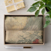 ヴィンテージ素朴旧世界父クリスマスw/Pine 薄葉紙 (ギフト)