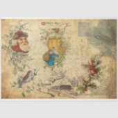 ヴィンテージ素朴旧世界父クリスマスw/Pine 薄葉紙 (正面)