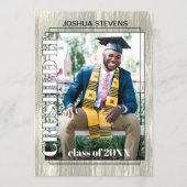 ヴィンテージ素朴木目卒業発表 シーズンカード (正面)