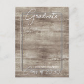 ヴィンテージ素朴木目卒業発表 ポストカード (正面)
