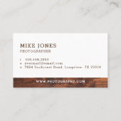 ヴィンテージ素朴木目撮影カメラ 名刺 (裏面)