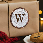 ヴィンテージ素朴木目木切りモノグラム ラウンドシール