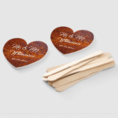 ヴィンテージ素朴木目結婚写真家そしてミセス ハンドファン (組立なし)