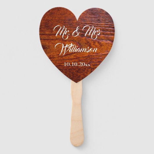 ヴィンテージ素朴木目結婚写真家そしてミセス ハンドファン (正面)