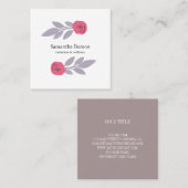 ヴィンテージ素朴植物葉枝 スクエア名刺 (正面/裏面)