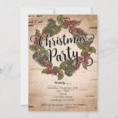 ヴィンテージ素朴樺の木パーティの招待状 招待状 (正面)