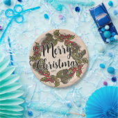 ヴィンテージ素朴樺の木ホリデークリスマスパーティー ペーパープレート (パーティー)