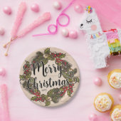 ヴィンテージ素朴樺の木ホリデークリスマスパーティー ペーパープレート (パーティー)