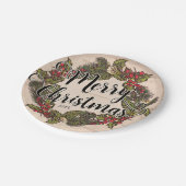 ヴィンテージ素朴樺の木ホリデークリスマスパーティー ペーパープレート (アングル)