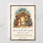 ヴィンテージ素朴水カラー出生シーンクリスマス シーズンカード (正面)