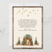 ヴィンテージ素朴水カラー出生シーンクリスマス シーズンカード (裏面)