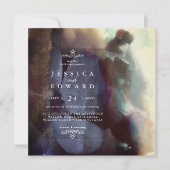 ヴィンテージ素朴水彩鳥フローラ結婚ズ 招待状 (正面)