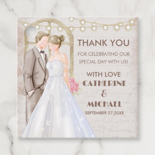 ヴィンテージ素朴水色ロマンチックなストリングライトF フェイバータグ (正面)