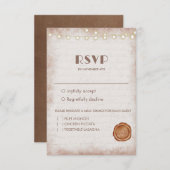 ヴィンテージ素朴水色ロマンチックなストリングライトI 出欠カード (正面/裏面)