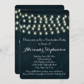 ヴィンテージ素朴灯の卒業式パーティー 招待状 (正面/裏面)