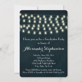 ヴィンテージ素朴灯の卒業式パーティー 招待状