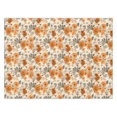 ヴィンテージ素朴焦げオレンジ色秋花模様 テーブルクロス (正面(横))