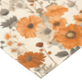 ヴィンテージ素朴焦げオレンジ色秋花模様 テーブルクロス (アングル)