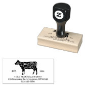 ヴィンテージ素朴牛の肉の肉屋チャート国産農場 ラバースタンプ (押印)