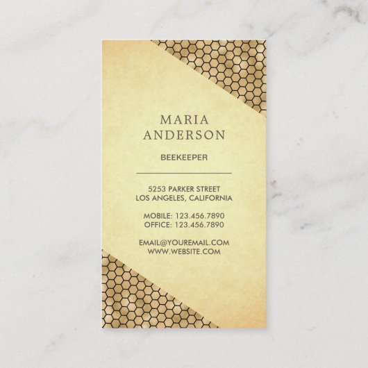 ヴィンテージ素朴王室のクイーンビーキーパー 名刺 (裏面)