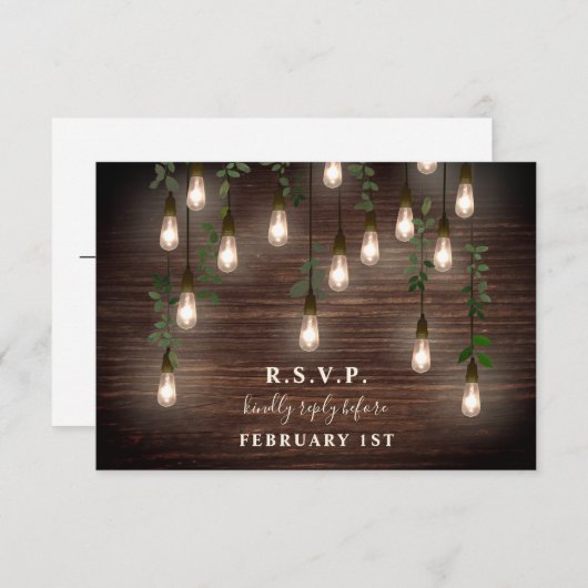 ヴィンテージ素朴球根植結婚物  出欠カード (正面/裏面)