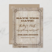 ヴィンテージ素朴白救木の日結婚付 案内ポストカード (正面/裏面)