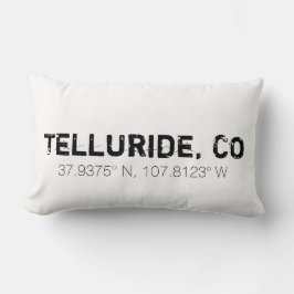 ヴィンテージ素朴白黒の都市と座標 ランバークッション