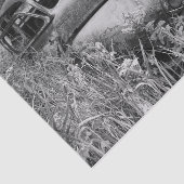 ヴィンテージ素朴白黒車オールドアンティーク 薄葉紙 (詳細)