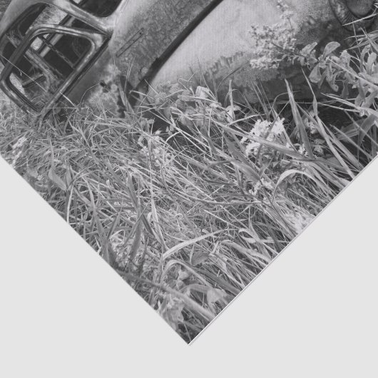 ヴィンテージ素朴白黒車オールドアンティーク 薄葉紙 (詳細)