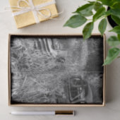 ヴィンテージ素朴白黒車オールドアンティーク 薄葉紙 (ギフト)