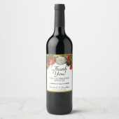 ヴィンテージ素朴秋のフローラ結婚の皆様 ワインラベル (正面)