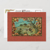 ヴィンテージ素朴秋の国情景 ポストカード (正面/裏面)