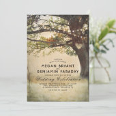 ヴィンテージ素朴秋ツリーのラ結婚イト 招待状 (スタンド正面)