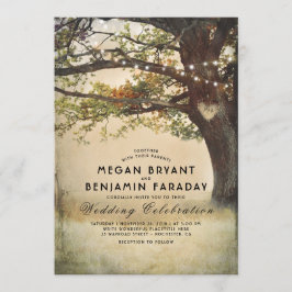 ヴィンテージ素朴秋ツリーのラ結婚イト 招待状