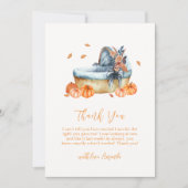 ヴィンテージ素朴秋パンプキンクリブベビーシャワー サンキューカード (正面)