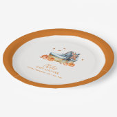 ヴィンテージ素朴秋パンプキンクリブベビーシャワー ペーパープレート (アングル)